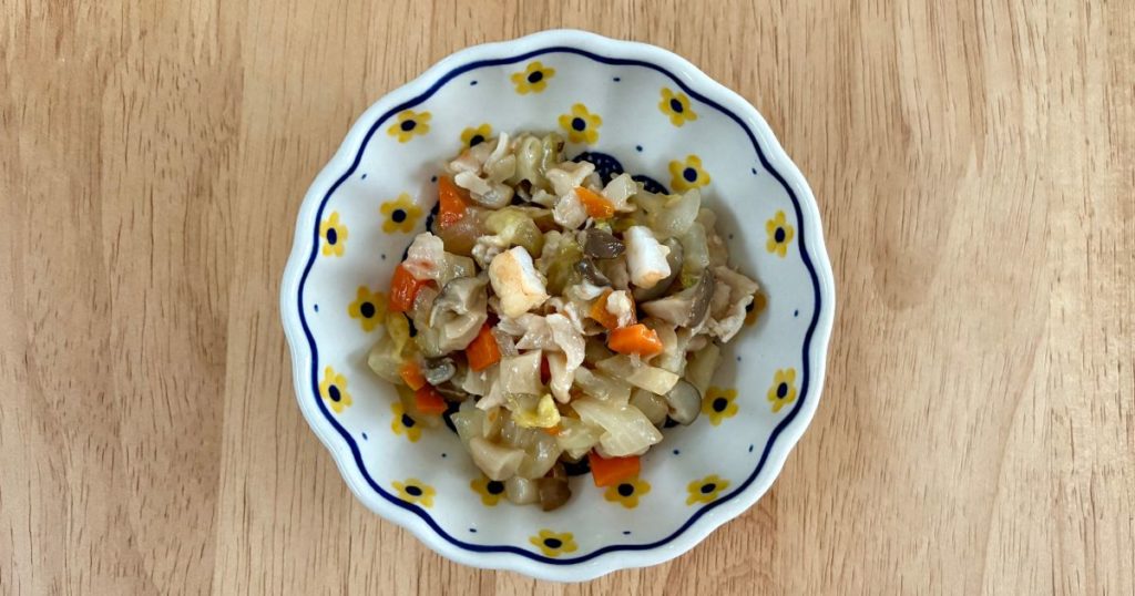 野菜たっぷり取り分け八宝菜の、子ども用八宝菜の完成写真